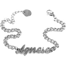 Flowers Bracciale in acciaio con Nome in Corsivo disponibile in due colorazioni dorato e argentato