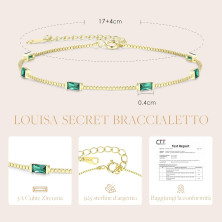 LOUISA SECRET Bracciale Donna Argento 925 Braccialetto Zirconi Cubici Placcato Oro Bracciali Donna Gioielli Regalo Natale