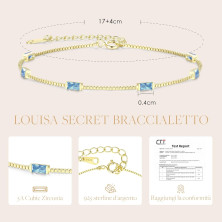 LOUISA SECRET Bracciale Donna Argento 925 Braccialetto Zirconi Cubici Placcato Oro Bracciali Donna Gioielli Regalo Natale