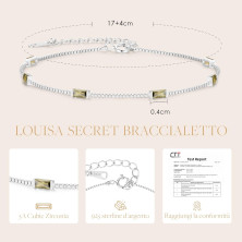 LOUISA SECRET Bracciale Donna Argento 925 Braccialetto Zirconi Cubici Placcato Oro Bracciali Donna Gioielli Regalo Natale