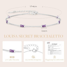 LOUISA SECRET Bracciale Donna Argento 925 Braccialetto Zirconi Cubici Placcato Oro Bracciali Donna Gioielli Regalo Natale