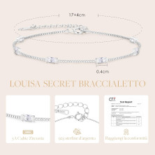 LOUISA SECRET Bracciale Donna Argento 925 Braccialetto Zirconi Cubici Placcato Oro Bracciali Donna Gioielli Regalo Natale