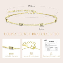 LOUISA SECRET Bracciale Donna Argento 925 Braccialetto Zirconi Cubici Placcato Oro Bracciali Donna Gioielli Regalo Natale