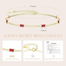 LOUISA SECRET Bracciale Donna Argento 925 Braccialetto Zirconi Cubici Placcato Oro Bracciali Donna Gioielli Regalo Natale