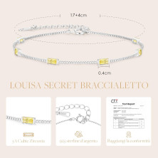 LOUISA SECRET Bracciale Donna Argento 925 Braccialetto Zirconi Cubici Placcato Oro Bracciali Donna Gioielli Regalo Natale