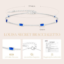 LOUISA SECRET Bracciale Donna Argento 925 Braccialetto Zirconi Cubici Placcato Oro Bracciali Donna Gioielli Regalo Natale