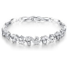 Crystalline Azuria 18ct Placcato Oro o Giallo Bracciale Tennis per Donne Bracciale Tennis Con Cubic Cristalli di Zirconi per