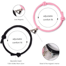 VGWON Bracciale Magnete Anima Gemella, Regalo per Coppia Lui Lei Fidanzata Fidanzato, 2pcs Amore Magnete Intrecciato a Mano