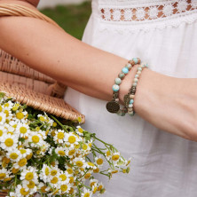 Farfume Braccialetti Chakra da donna - Bracciale con cristalli di pietre curative per donna Bracciale con pietre preziose