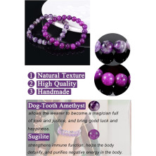 Farfume Braccialetti Chakra da donna - Bracciale con cristalli di pietre curative per donna Bracciale con pietre preziose