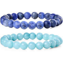 Farfume Braccialetti Chakra da donna - Bracciale con cristalli di pietre curative per donna Bracciale con pietre preziose