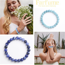 Farfume Braccialetti Chakra da donna - Bracciale con cristalli di pietre curative per donna Bracciale con pietre preziose