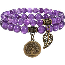 Farfume Braccialetti Chakra da donna - Bracciale con cristalli di pietre curative per donna Bracciale con pietre preziose