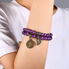 Farfume Braccialetti Chakra da donna - Bracciale con cristalli di pietre curative per donna Bracciale con pietre preziose