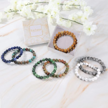 Farfume Braccialetti Chakra da donna - Bracciale con cristalli di pietre curative per donna Bracciale con pietre preziose