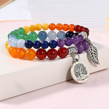 Farfume Braccialetti Chakra da donna - Bracciale con cristalli di pietre curative per donna Bracciale con pietre preziose