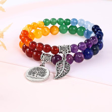 Farfume Braccialetti Chakra da donna - Bracciale con cristalli di pietre curative per donna Bracciale con pietre preziose