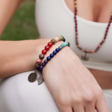 Farfume Braccialetti Chakra da donna - Bracciale con cristalli di pietre curative per donna Bracciale con pietre preziose