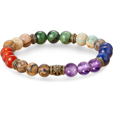 Farfume Braccialetti Chakra da donna - Bracciale con cristalli di pietre curative per donna Bracciale con pietre preziose