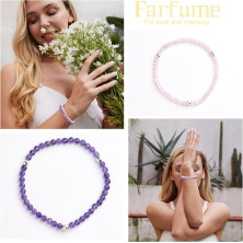 Farfume Braccialetti Chakra da donna - Bracciale con cristalli di pietre curative per donna Bracciale con pietre preziose