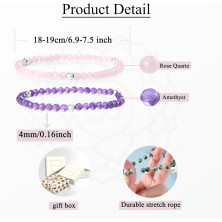 Farfume Braccialetti Chakra da donna - Bracciale con cristalli di pietre curative per donna Bracciale con pietre preziose