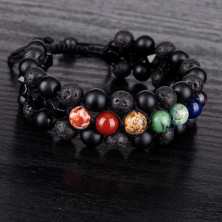 Farfume Braccialetti Chakra da donna - Bracciale con cristalli di pietre curative per donna Bracciale con pietre preziose