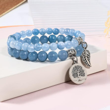 Farfume Braccialetti Chakra da donna - Bracciale con cristalli di pietre curative per donna Bracciale con pietre preziose