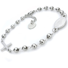 SAGA GIOIELLI® Bracciale Uomo Donna Rosario Argento Acciaio