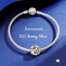 Annmors charm a forma di cuore, in argento Sterling 925, esprime l’amore,compatibile con braccialetti europei