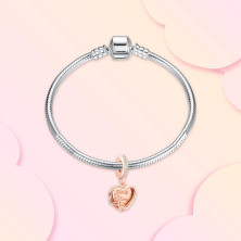 Annmors charm a forma di cuore, in argento Sterling 925, esprime l’amore,compatibile con braccialetti europei