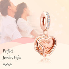 Annmors charm a forma di cuore, in argento Sterling 925, esprime l’amore,compatibile con braccialetti europei