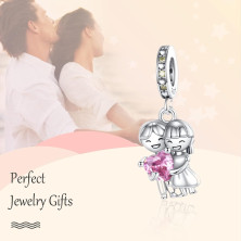 Annmors charm a forma di cuore, in argento Sterling 925, esprime l’amore,compatibile con braccialetti europei