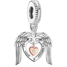 Annmors charm a forma di cuore, in argento Sterling 925, esprime l’amore,compatibile con braccialetti europei