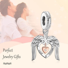 Annmors charm a forma di cuore, in argento Sterling 925, esprime l’amore,compatibile con braccialetti europei