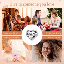 Annmors charm a forma di cuore, in argento Sterling 925, esprime l’amore,compatibile con braccialetti europei