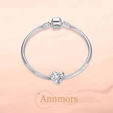 Annmors charm a forma di cuore, in argento Sterling 925, esprime l’amore,compatibile con braccialetti europei