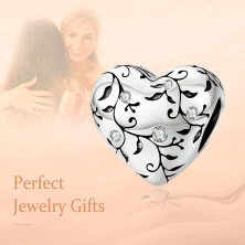 Annmors charm a forma di cuore, in argento Sterling 925, esprime l’amore,compatibile con braccialetti europei