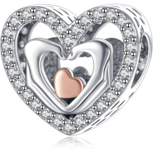 Annmors charm a forma di cuore, in argento Sterling 925, esprime l’amore,compatibile con braccialetti europei