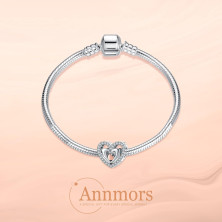 Annmors charm a forma di cuore, in argento Sterling 925, esprime l’amore,compatibile con braccialetti europei