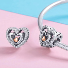 Annmors charm a forma di cuore, in argento Sterling 925, esprime l’amore,compatibile con braccialetti europei