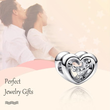 Annmors charm a forma di cuore, in argento Sterling 925, esprime l’amore,compatibile con braccialetti europei