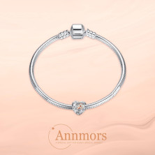 Annmors charm a forma di cuore, in argento Sterling 925, esprime l’amore,compatibile con braccialetti europei