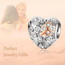 Annmors charm a forma di cuore, in argento Sterling 925, esprime l’amore,compatibile con braccialetti europei