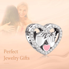 Annmors charm a forma di cuore, in argento Sterling 925, esprime l’amore,compatibile con braccialetti europei