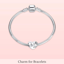 Annmors charm a forma di cuore, in argento Sterling 925, esprime l’amore,compatibile con braccialetti europei