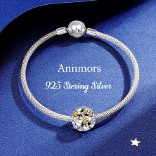 Annmors charm a forma di cuore, in argento Sterling 925, esprime l’amore,compatibile con braccialetti europei