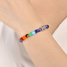 Senidea 2 Pezzi 7 Braccialetto Chakra per Donna Uomo, Bracciale Lava Beads, Bracciali Yoga Pietre Naturali Energetiche,