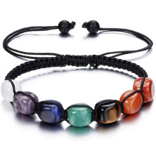 Senidea 2 Pezzi 7 Braccialetto Chakra per Donna Uomo, Bracciale Lava Beads, Bracciali Yoga Pietre Naturali Energetiche,