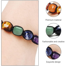 Senidea 2 Pezzi 7 Braccialetto Chakra per Donna Uomo, Bracciale Lava Beads, Bracciali Yoga Pietre Naturali Energetiche,