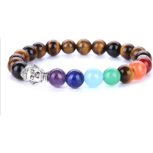 Senidea 2 Pezzi 7 Braccialetto Chakra per Donna Uomo, Bracciale Lava Beads, Bracciali Yoga Pietre Naturali Energetiche,